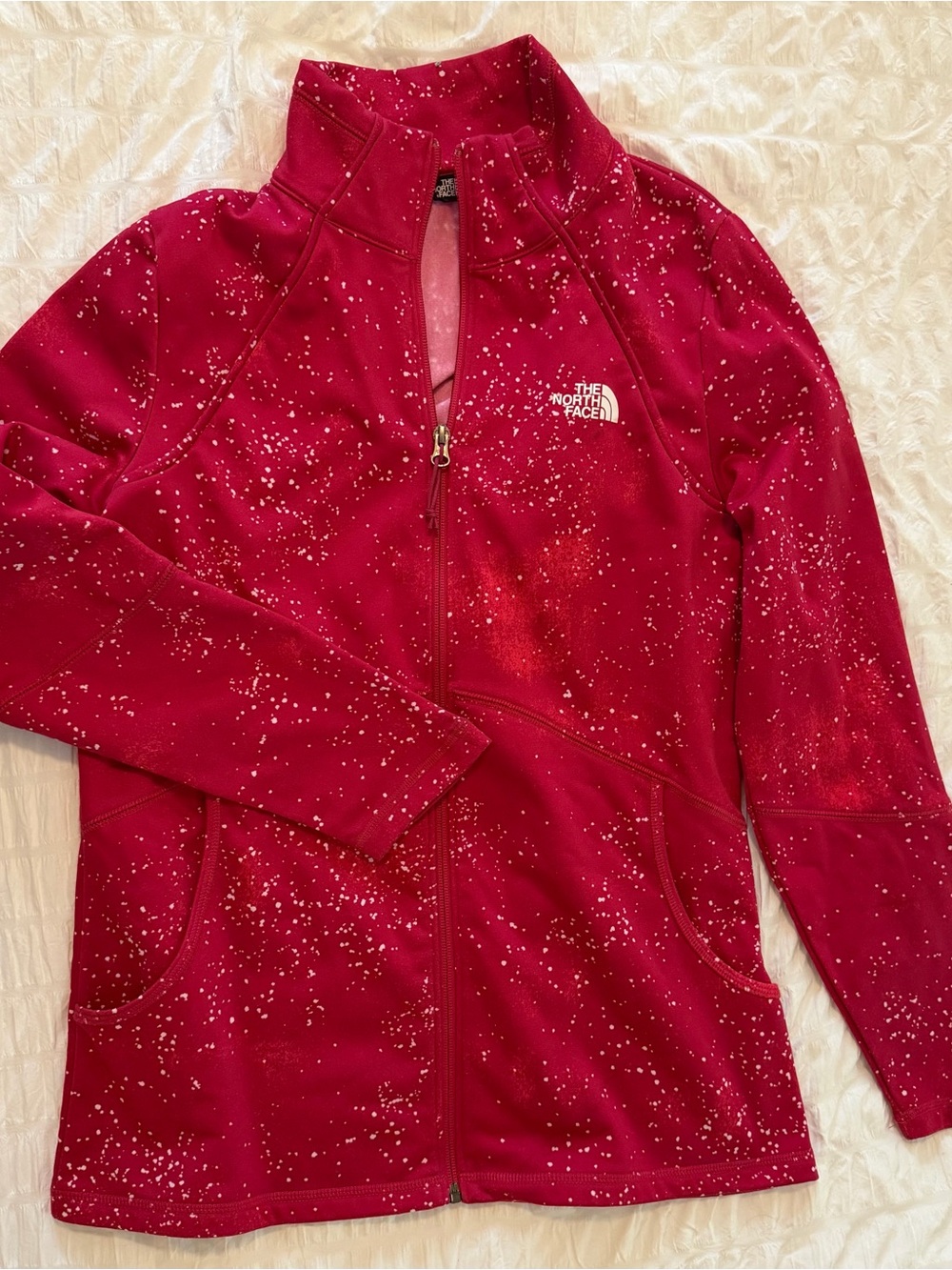 The North Face Fuchsia Speckled Full-Zip thin jacket